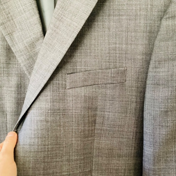Chaps Men's Sport Coat Gray 100% Wool Size 48 Long Blazer Jacket Office Career - Picture 9 of 15